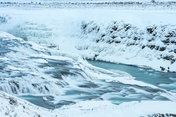 gullfoss waterfall, one the golden circle landmarks at Iceland 