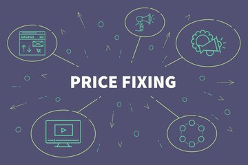 Conceptual business illustration with the words price fixing