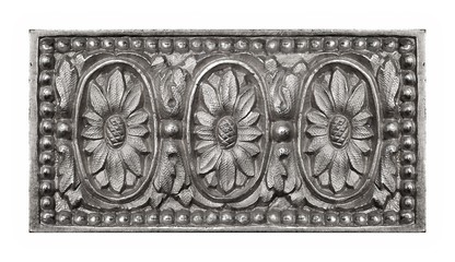 Silver decorative element in the form of a flower