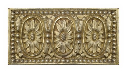 Golden decorative element in the form of a flower