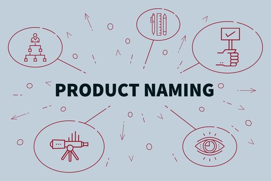 Conceptual business illustration with the words product naming