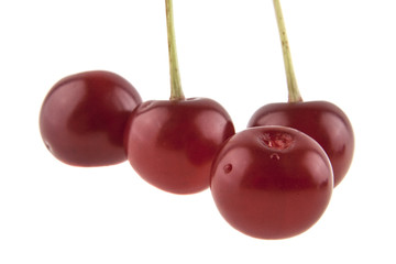 red cherry isolated on white background