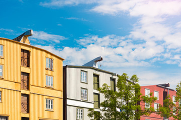 Trondheim old city view. Norway, Scandinavia, Europe