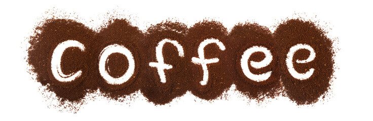 Word Coffee Made of Fine Grinding Coffee