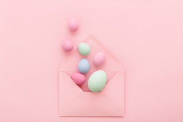 Easter eggs in pink envelope