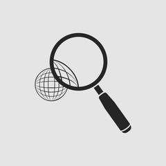 Magnifying glass icon. Magnifying glass vector isolated. Flat vector illustration in black. EPS
