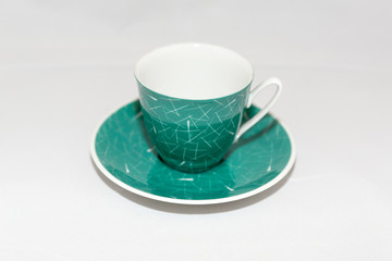 Elegant vintage cup with saucer for coffee or tea
