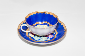 Elegant vintage cup with saucer for coffee or tea

