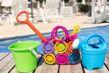 Toys at the swimming pool