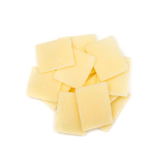 Sliced Gouda Cheese Isolated on White Background