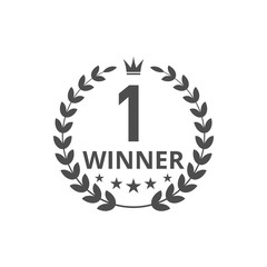 First place award, winner icon.