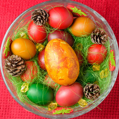 Easter eggs. Colorful Easter eggs with decoration.