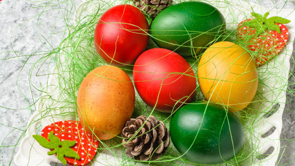 Easter eggs. Colorful Easter eggs with decoration.