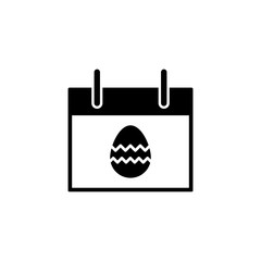 easter calendar reminder black vector icon on white background