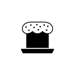 easter traditional food cake  simple black icon on white background