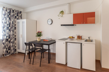 Interior of studio appartament.