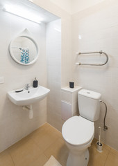 Bathroom in flat. WC toilet.