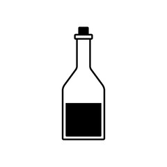 wine alcohol bottle symbol vector black icon on white background