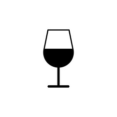 wine glass alcohol symbol vector black simple on white background
