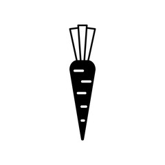 carrot vegetable natural food icon black on white