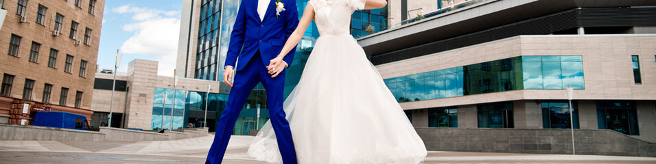 Bride and groom on wedding day
