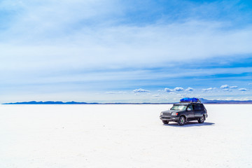 View on salt lake Uyuni in Bolivia