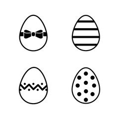 easter eggs set simple isolated icons on white background