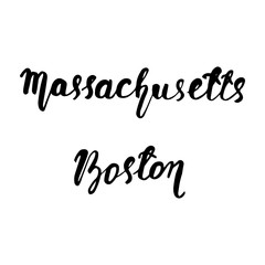 Fototapeta premium State USA hand lettering element