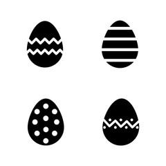 easter traditional eggs simple black on white background