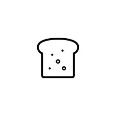 toast slice of bread icon simple black on white background