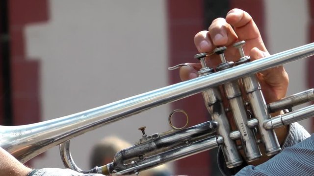 Playing trumpet Outdoor Concept