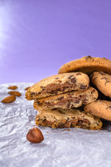 Chocolate chip cookies. Chocolate chip and almond,nut,hazelnut cookies.