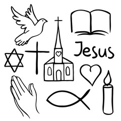 Symbols of Christianity stock illustration