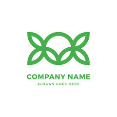 Abstract green eco leaf logo design