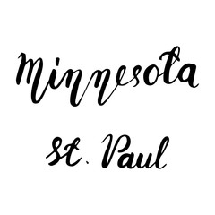 State USA hand lettering element