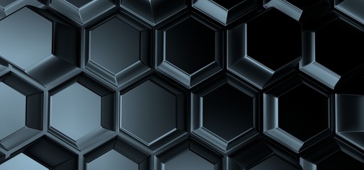 Obraz na płótnie Canvas 3D Rendering Of Abstract Background With Hexagons