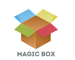 Vector illustration download icon. Open box