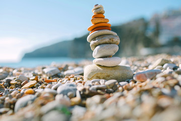 Zen Balance Stone on the beach
