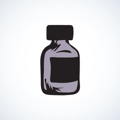 Bottle with tablets. Vector drawing