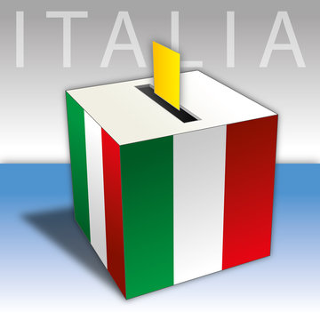 Italy, ballot box and italian flag, elections 2018, vector file, illustration
