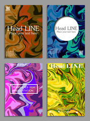 Liquid colors covers set. Bright colors mixture. 