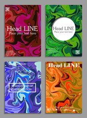 Liquid colors covers set. Bright colors mixture. 