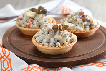 Tartlets with Russian salad