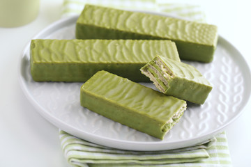 Matcha tea wafers