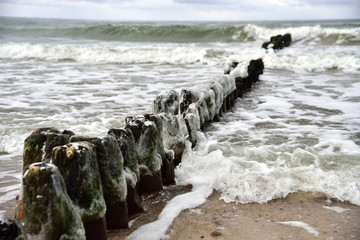 Breakwater in the winter.