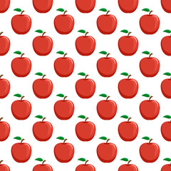 Seamless pattern from red ripe apples