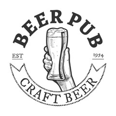 hand drawn beer emblem