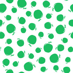 Seamless pattern from green ripe apples
