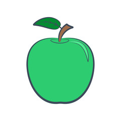 icon of a green apple on a white background