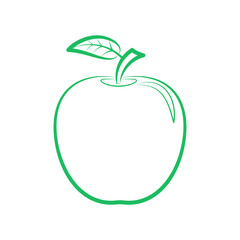 Outline icon of a green apple 